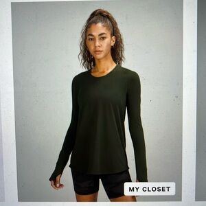 LULULEMON LONG SLEEVE - NO LONGER SOLD IN STORE - dark olive, size 8